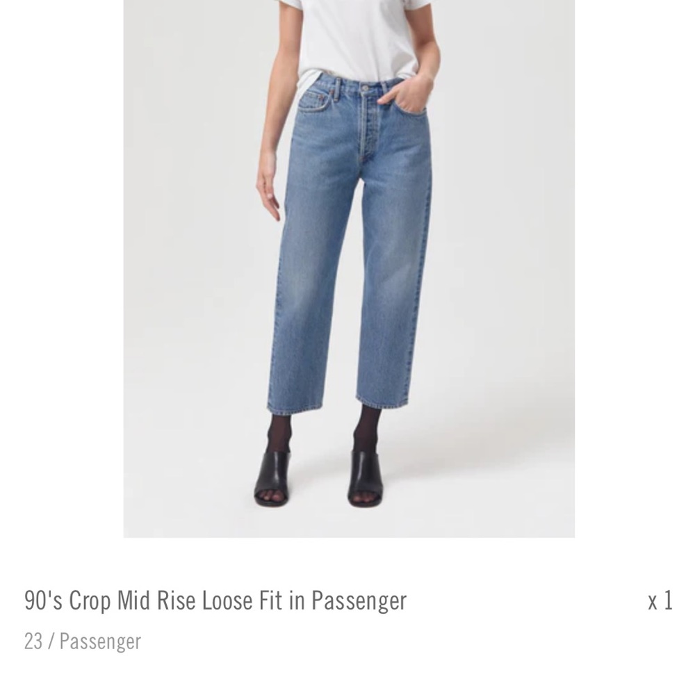 Agolde 90’s Crop Mid Rise Loose Fit - Passenger